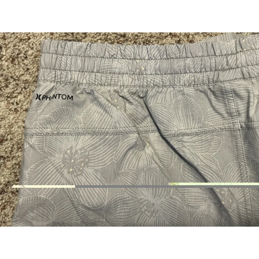 Hurley Phantom Men's Tropical Board Shorts, Drawstring, Grey, Medium